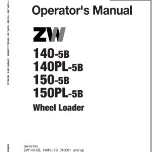 Hitachi Wheel Loader ZW140PL 5B Operators Manual