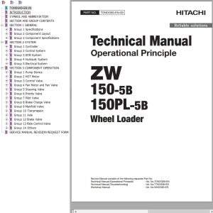 Hitachi Wheel Loader ZW150 5B Technical Manual