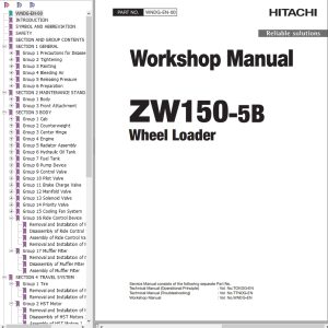 Hitachi Wheel Loader ZW150 5B Workshop Manual