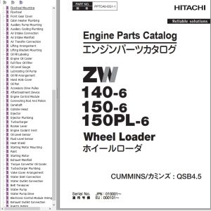 Hitachi Wheel Loader ZW150PL 6 Parts Catalog EN JP