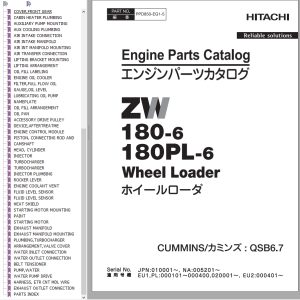 Hitachi Wheel Loader ZW180 6 Parts Catalog EN JP