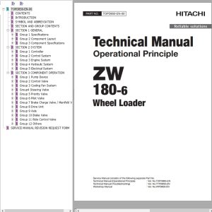 Hitachi Wheel Loader ZW180 6 Technical Manual