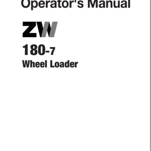 Hitachi Wheel Loader ZW180 7 Operators Manual ENMNTK EN1 1