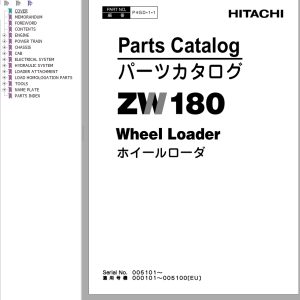 Hitachi Wheel Loader ZW180 Parts Catalog EN JP