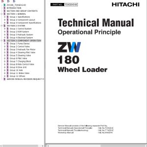 Hitachi Wheel Loader ZW180 Technical Manual