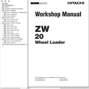 Hitachi Wheel Loader ZW20 Workshop Manual W4EJ E 00 1