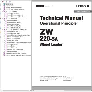 Hitachi Wheel Loader ZW220 5A Technical Manual