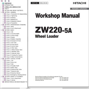 Hitachi Wheel Loader ZW220 5A Workshop Manual WNEJ EN 00