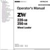 Hitachi Wheel Loader ZW220 5B Operators Manual ENMNEC CA2 4