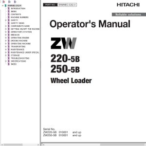 Hitachi Wheel Loader ZW220 5B Operators Manual ENMNEC CA2 4