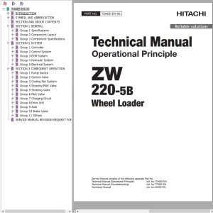 Hitachi Wheel Loader ZW220 5B Technical Manual