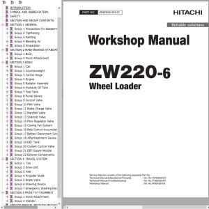 Hitachi Wheel Loader ZW220 6 Workshop Manual WNEK50 EN 01