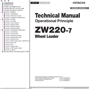 Hitachi Wheel Loader ZW220 7 Technical Manual