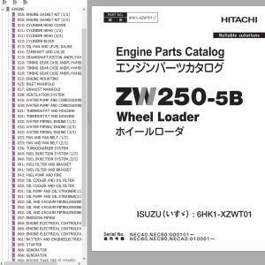 Hitachi Wheel Loader ZW250 5B Parts Catalog EN JP