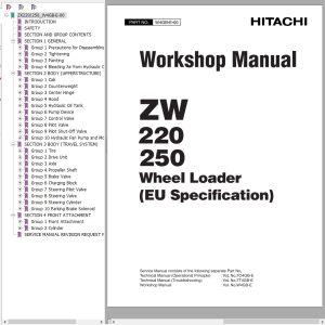 Hitachi Wheel Loader ZW250 Workshop Manual