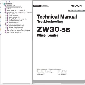 Hitachi Wheel Loader ZW30 5B Technical Manual