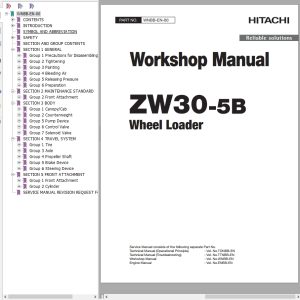 Hitachi Wheel Loader ZW30 5B Workshop Manual WNBB EN 00