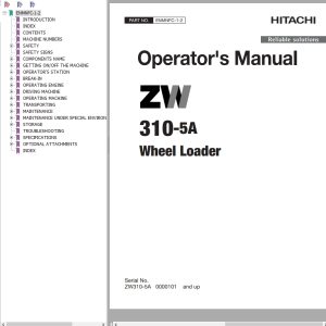 Hitachi Wheel Loader ZW310 5A Operators Manual ENMNFC 1 2