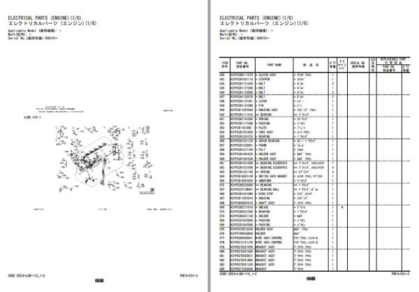 Hitachi Wheel Loader ZW310 5B Engine Parts Catalog PNFA EG1 3 EN JP 1
