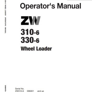 Hitachi Wheel Loader ZW310 6 Operators Manual
