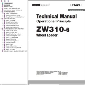 Hitachi Wheel Loader ZW310 6 Technical Manual