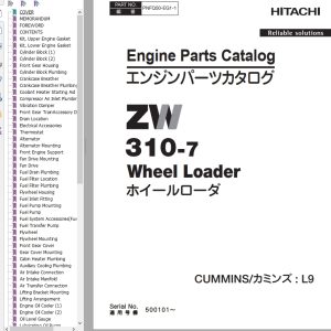 Hitachi Wheel Loader ZW310 7 Parts Catalog EN JP