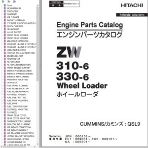 Hitachi Wheel Loader ZW330 6 Parts Catalog EN JP