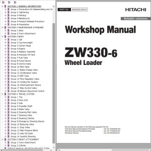 Hitachi Wheel Loader ZW330 6 Workshop Manual WNGE40 EN 01