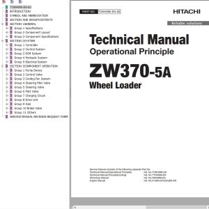 Hitachi Wheel Loader ZW370 5A Technical Manual
