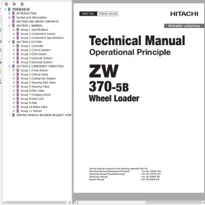 Hitachi Wheel Loader ZW370 5B Technical Manual