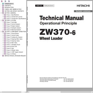 Hitachi Wheel Loader ZW370 6 Technical Manual