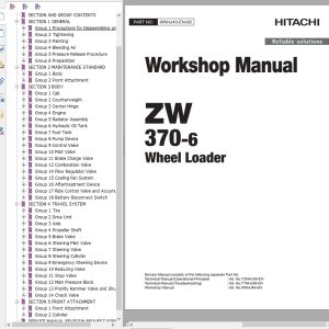 Hitachi Wheel Loader ZW370 6 Workshop Manual