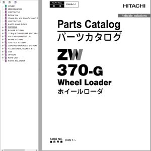 Hitachi Wheel Loader ZW370 G Parts Catalog PNHB 1 1 EN JP