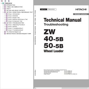 Hitachi Wheel Loader ZW40 5B Technical Manual