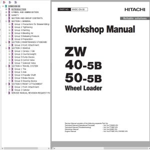 Hitachi Wheel Loader ZW40 5B Workshop Manual WNBC EN 00