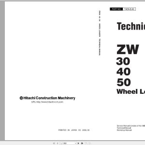 Hitachi Wheel Loader ZW40 Technical Manual