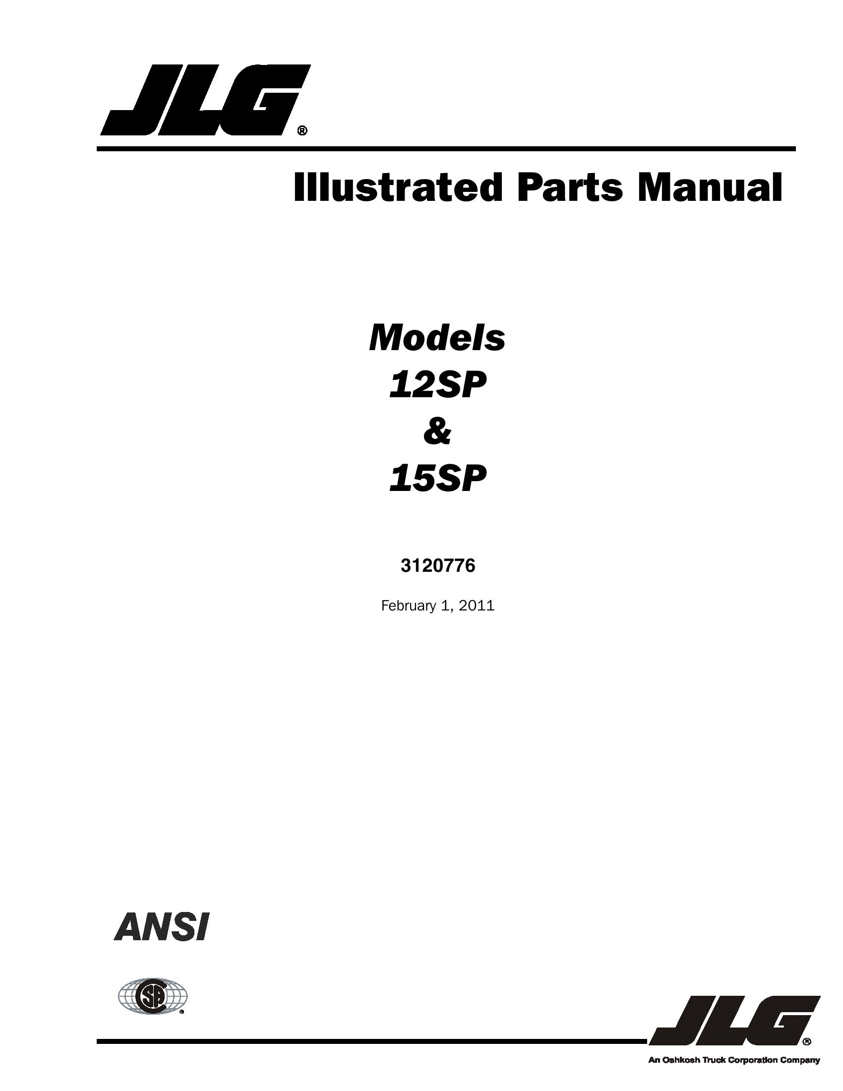 JLG Lift 12SP 15SP Illustrated Parts Manual