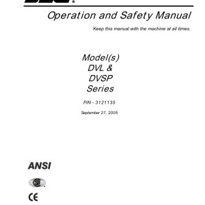 JLG Lift DVL DVSP Operation and Safety Manual