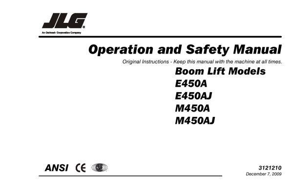JLG Lift E450A E450AJ M450A M450AJ Operation and Safety Manual