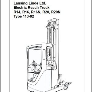 Linda Electric Reach Truck R14 R16 R16N R20 R20N Service Training85018be466f576c3
