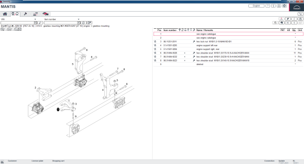 MAN MANTIS EPC v710 07.2023 Spare Parts Catalogue Vmware 8