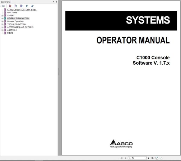 Agco Console C1000 Operator Manual 72571544B