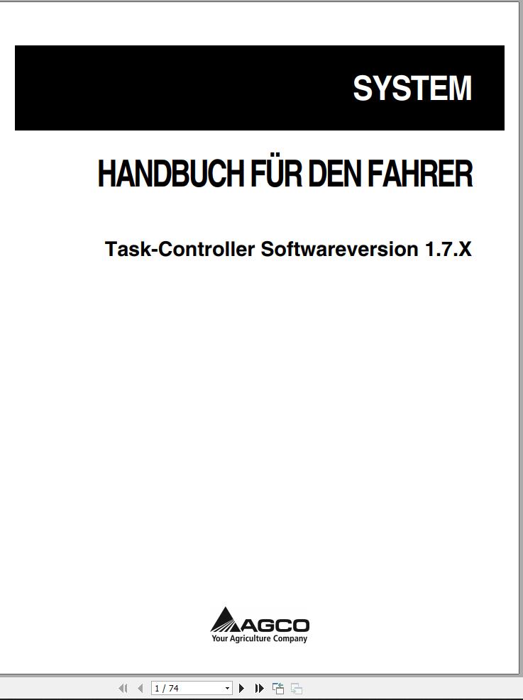 Agco Task Controller Software Version 1.7.X Operator Manual 72571678A DE