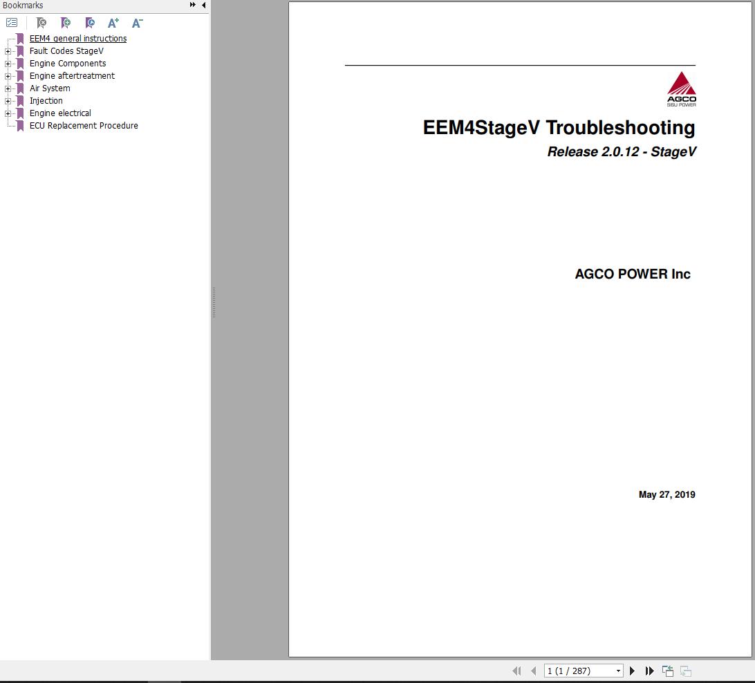 Agco Tractor EEM4StageV Troubleshooting Manual