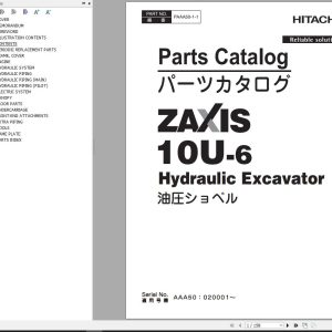 Hitachi Hydraulic Excavator ZX10U 6 Parts Catalog EN JP