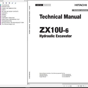 Hitachi Hydraulic Excavator ZX10U 6 Technical Manual TAAA50 EN 00