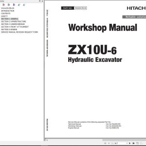 Hitachi Hydraulic Excavator ZX10U 6 Workshop Manual WAAA50 EN 00