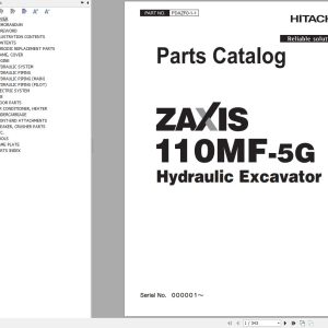 Hitachi Hydraulic Excavator ZX110MF 5G Parts Catalog EN JP