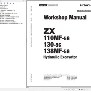 Hitachi Hydraulic Excavator ZX110MF 5G Workshop Manual