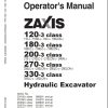 Hitachi Hydraulic Excavator ZX120 3 to ZX330 3 Class Operators Manual